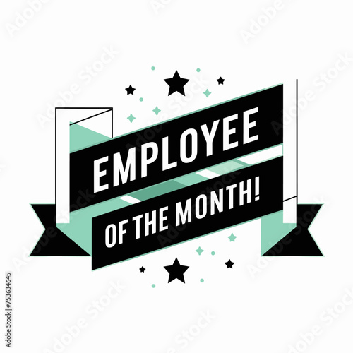 A vector illustration of employee of the month poster, banner design