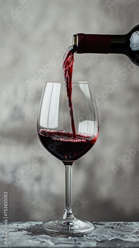 wine pours from a bottle into a glass