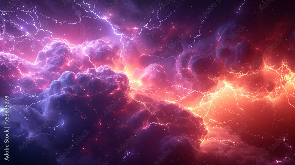 Lighting thunder background image AI Image Generative