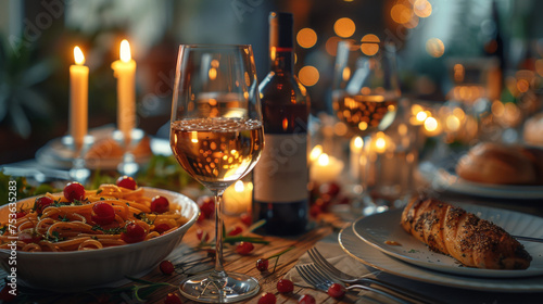 Dinner Dining Wine Cheers Party Concept.