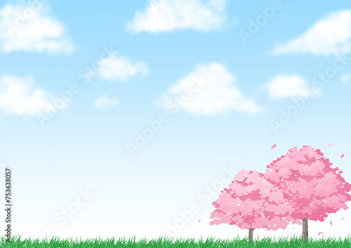 綺麗な桜の背景イラスト