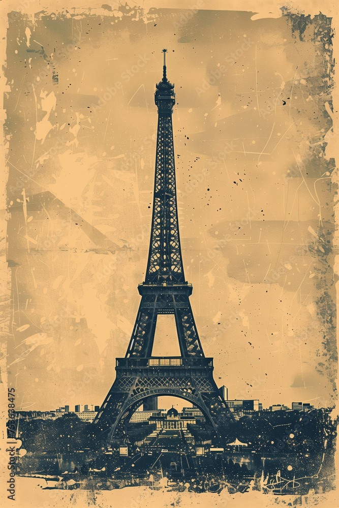 Elegant Art Deco Eiffel Tower Minimalist Poster
