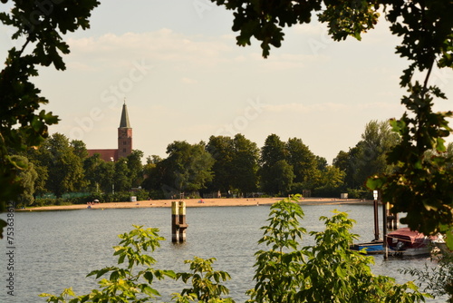 Beetzsee in Bandenburg mit Blick auf den Dom photo