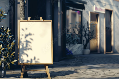High-Quality Realistic Mockup of Sandwich Board for Advertising