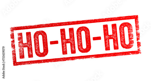 Ho-Ho-Ho - onomatopoeic representation of laughter, specifically associated with the jolly laugh of Santa Claus, text concept stamp