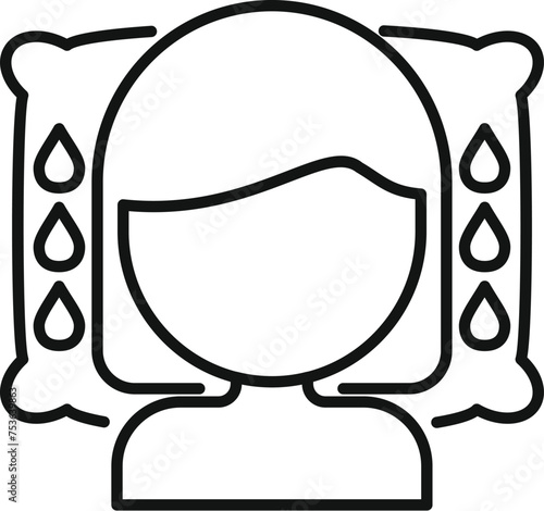 Female body sweat icon outline vector. Night menopause. Medical over menstrual