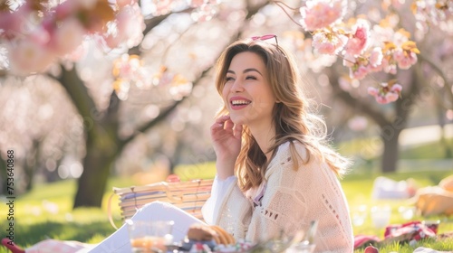 Smiling young woman having ...