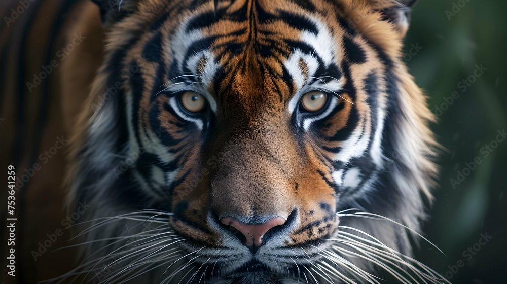 a cinematic and Dramatic portrait image for tiger