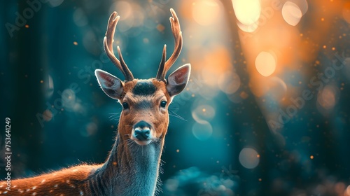 a cinematic and Dramatic portrait image for deer photo