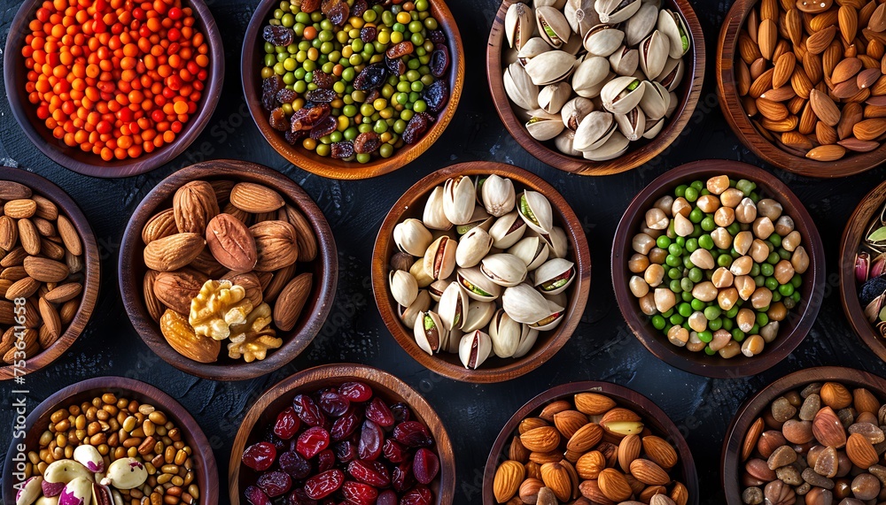 various kinds of Arabic nuts in a wooden bowl. various kinds of Arabic nuts in a wooden bowl.
