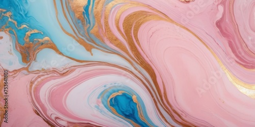 Swirl of pink gold marble abstract background  Liquid marble design abstract  light pink azure tones with rose golden  Paint marble texture. Alcohol ink colours