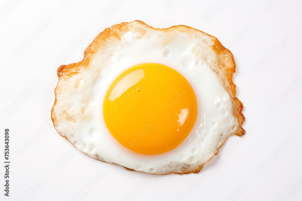 top view of fried egg isolated on white background top view of fried egg isolated on white background