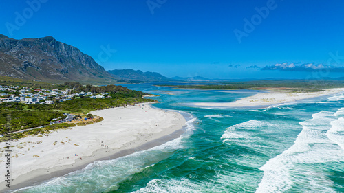 Aerial of the Klein River Lagoon, Hermanus, Western Cape Province photo