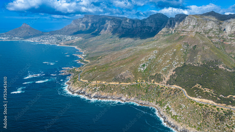 Aerial of Chapman´s Peak drive, Cape Town, Cape Peninsula Aerial of Chapman´s Peak drive, Cape Town, Cape Peninsula