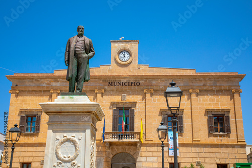 Ignazio Florio monument, Piazza Europa, Favignana, Aegadian Islands, province of Trapani, Sicily, Italy photo