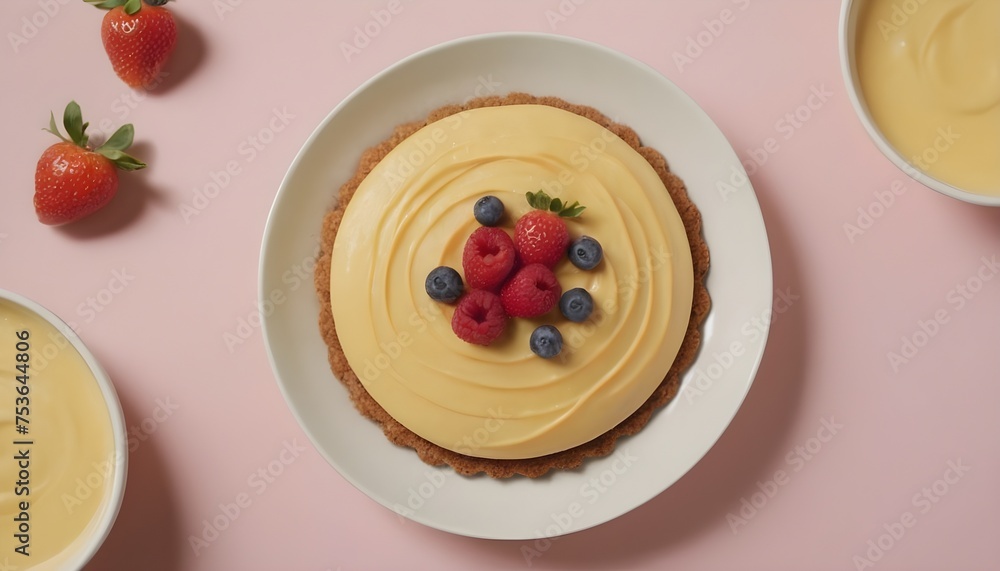 Cheesecake dessert with berries