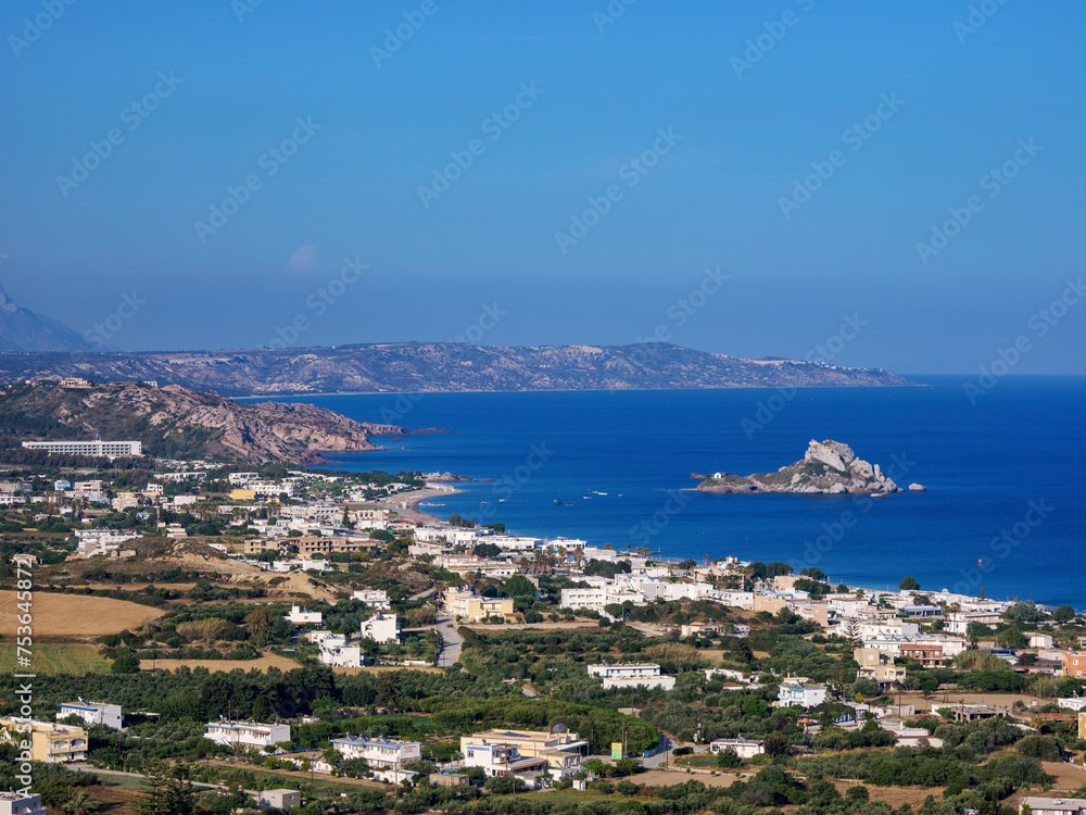 View towards the Kastri Island, Kamari Bay, Kos Island, Dodecanese View towards the Kastri Island, Kamari Bay, Kos Island, Dodecanese
