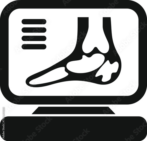 Xray image foot icon simple vector. Hospital examination. Operating client thorax