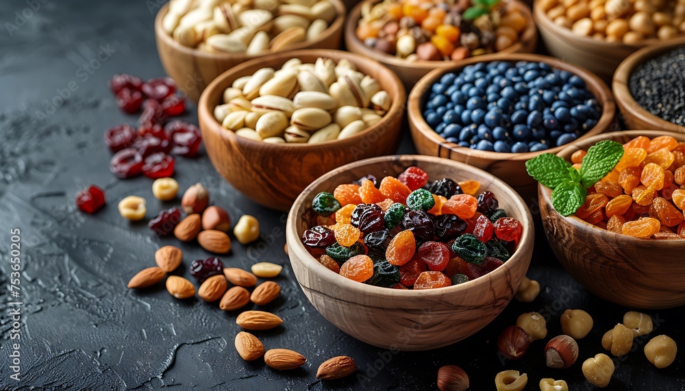 various kinds of Arabic nuts in a wooden bowl. various kinds of Arabic nuts in a wooden bowl.
