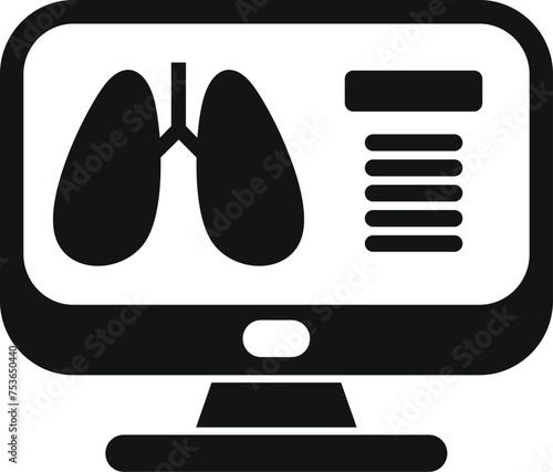 Lungs image examination icon simple vector. Scan room. Person health care