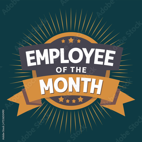 A vector illustration of employee of the month poster, banner design