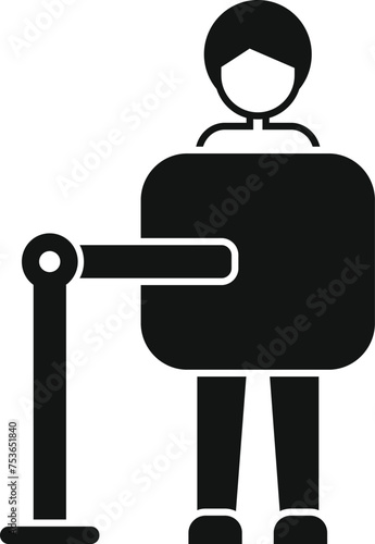 Man examination person icon simple vector. Operating client. Thorax beam