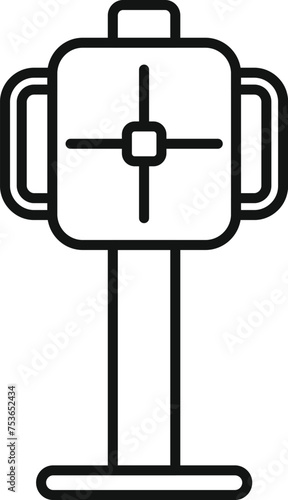 Xray stand icon outline vector. Lungs hospital treatment. Person scan clinic
