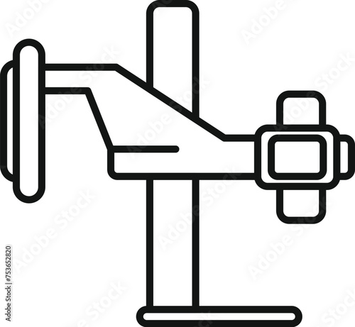 Xray equipment icon outline vector. Human machine person. Thorax beam