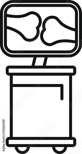 Bone Xray image icon outline vector. Client facility. Clinic radiography health