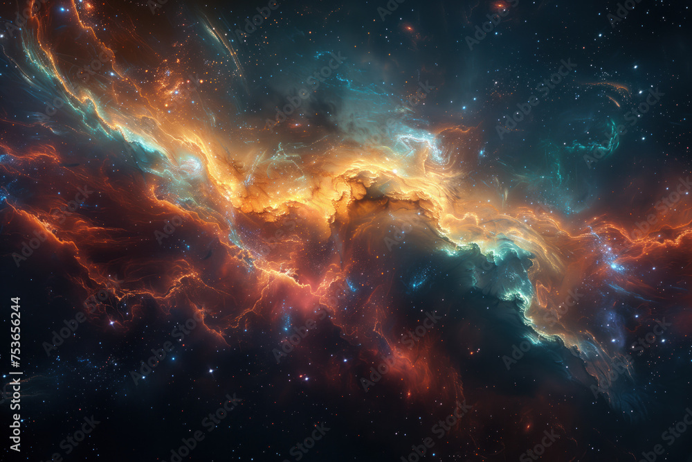 Fototapeta premium Breathtaking Space Scenery, Beautiful Universe, Generative AI