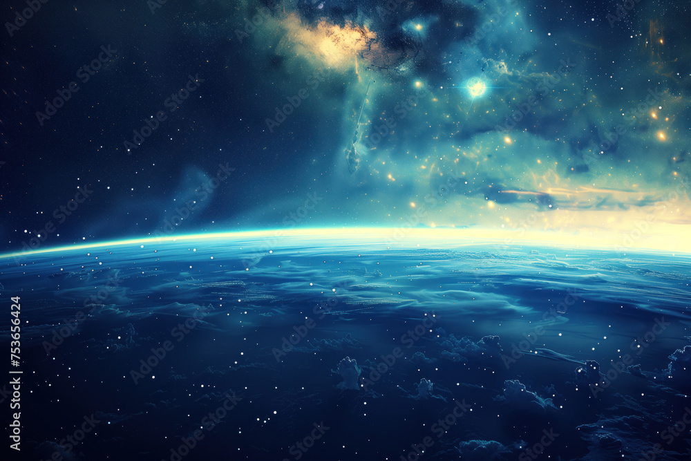 Fototapeta premium Breathtaking Space Scenery, Beautiful Universe, Generative AI