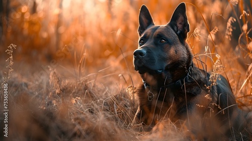 a cinematic and Dramatic portrait image for dog