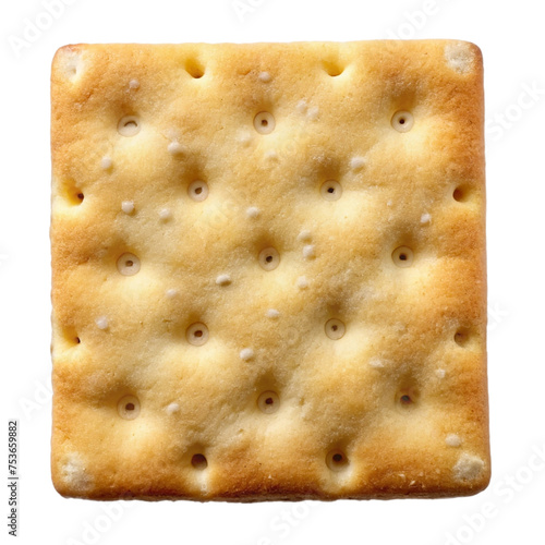 Cracker biscuit isolated on transparent background.