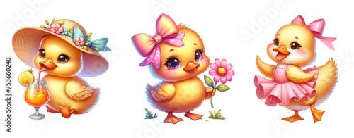 Adorable baby duck clipart. Playful Ducking Friends