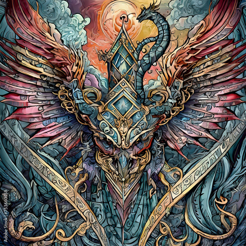 Wallpaper Mural 신비한 문자가 새겨진 문신 Torontodigital.ca