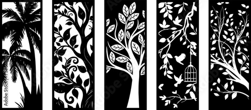 Decorative wall panels set, pattern with abstract