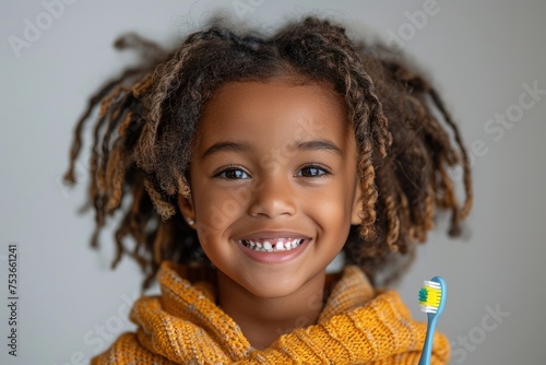 Yount child with toothbrush...