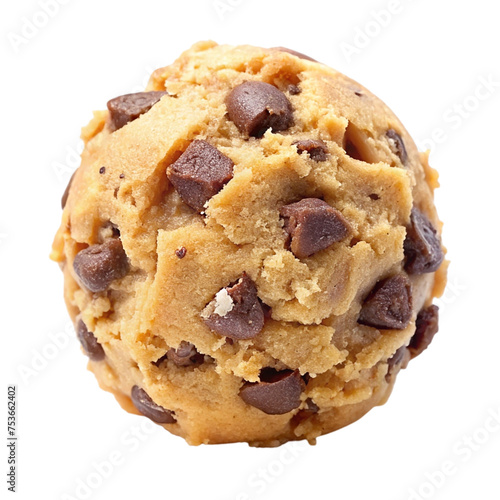 Chocolate chip cookie isolated on a transparent background.
