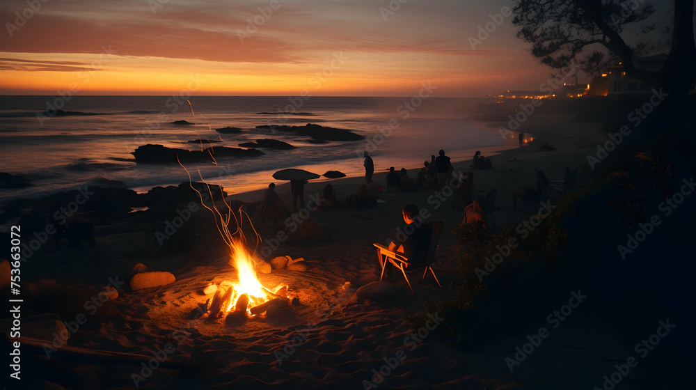 Coastal living, from sunrise beach yoga to sunset bonfires,