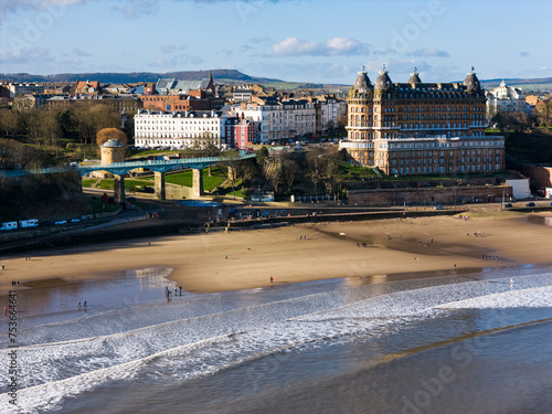 Aerial shot of Scarborough, South Bay North Yorkshire
