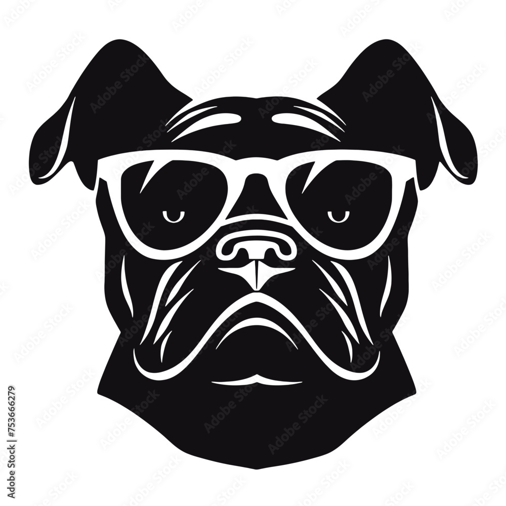 silhouette portrait of a bulldog silhouette portrait of a bulldog