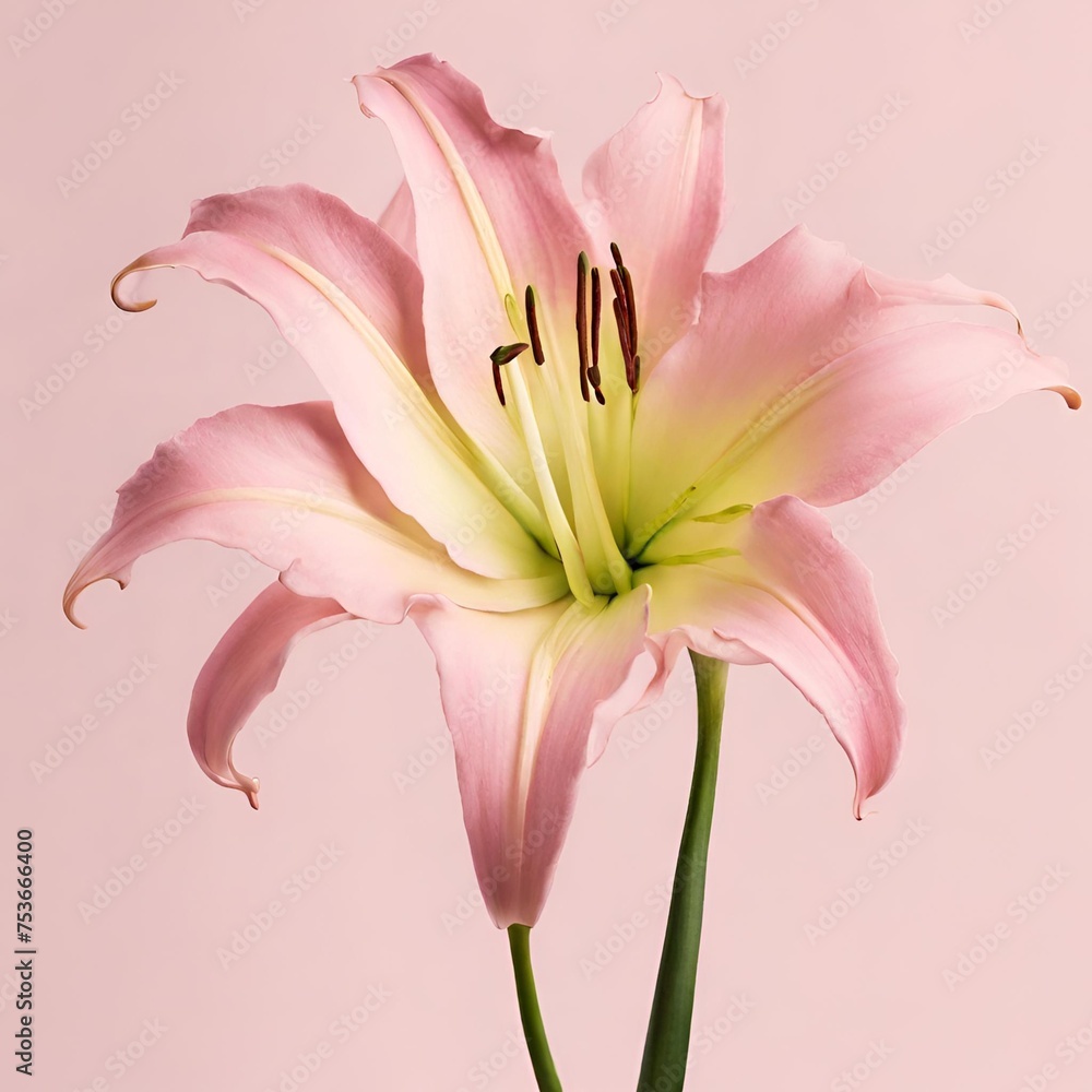 light pink and yellower color lily flower - 1