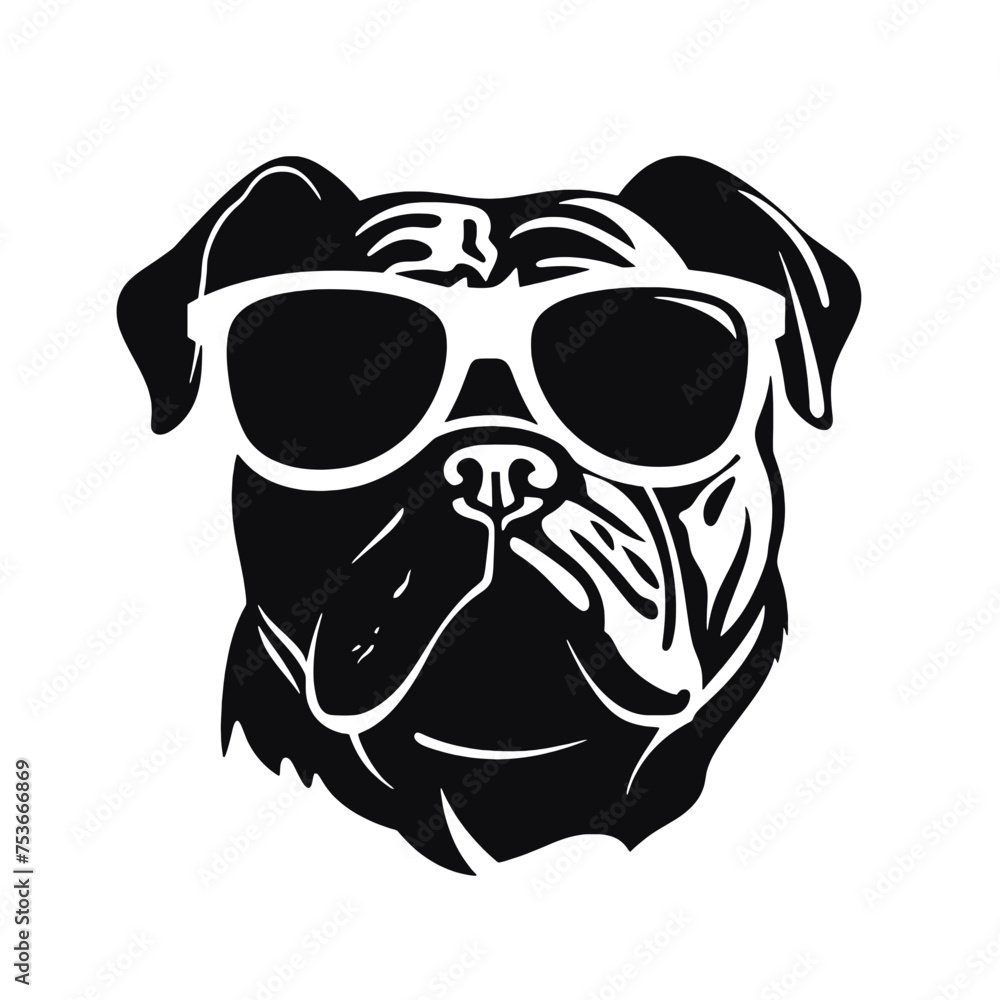 bulldog head flat illustration bulldog head flat illustration
