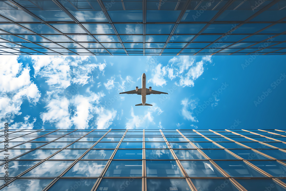 plane and building, AI generated plane and building, AI generated
