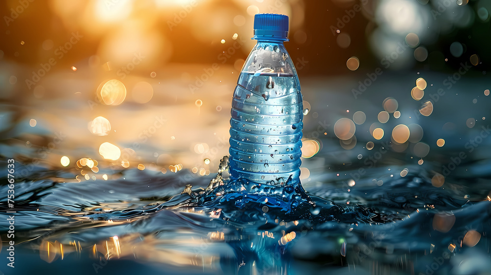 photo of bottle with cool water photo of bottle with cool water