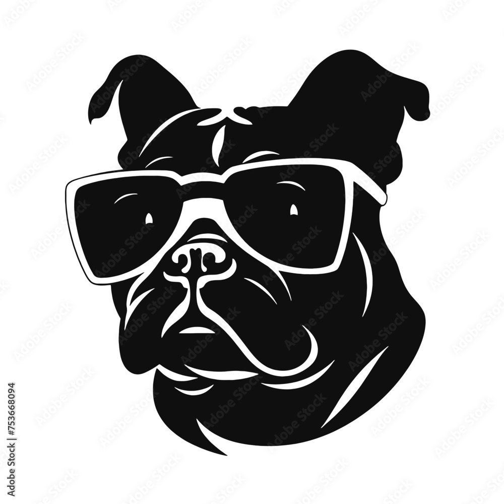 Naklejka premium dog wearing sunglasses