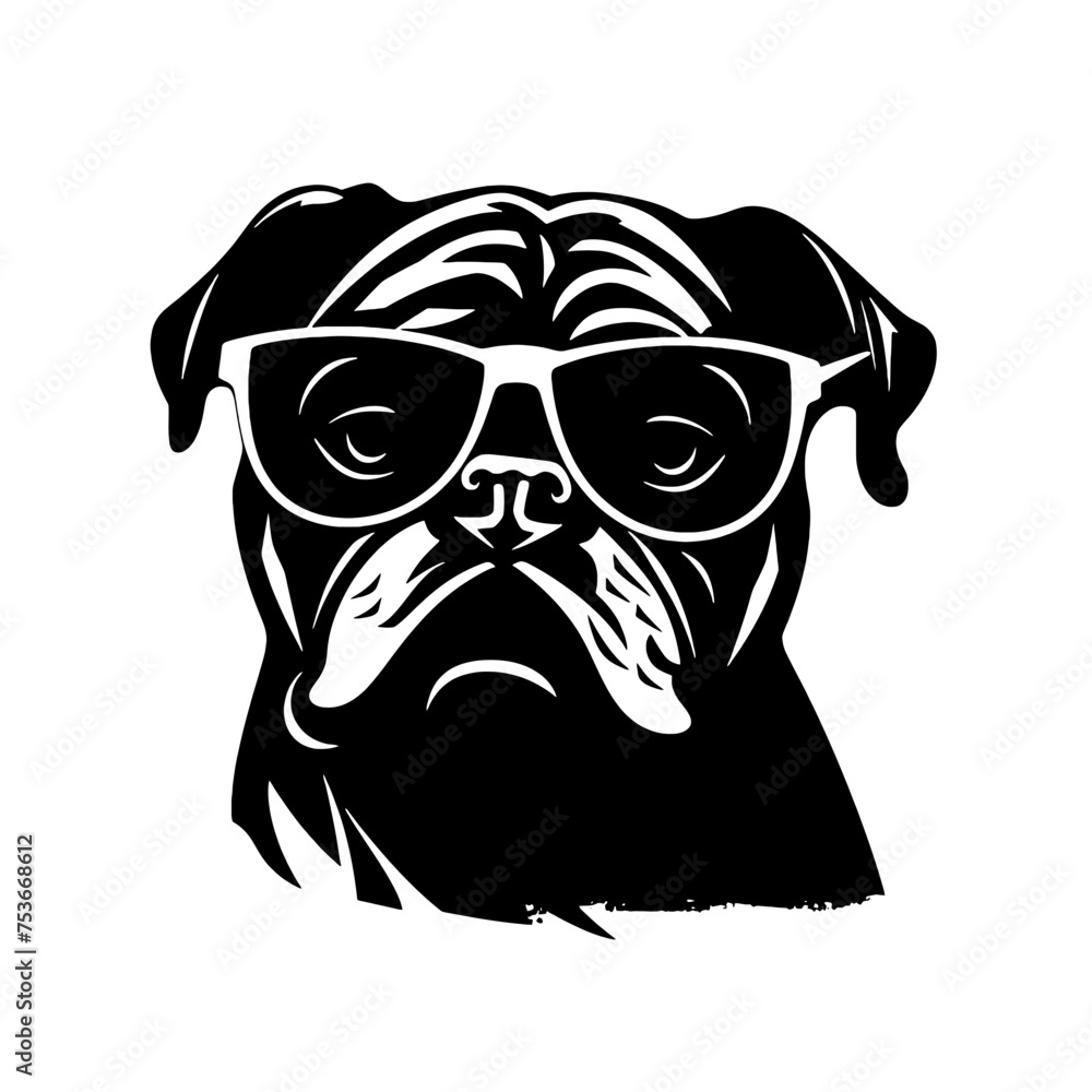 bulldog with sunglasses