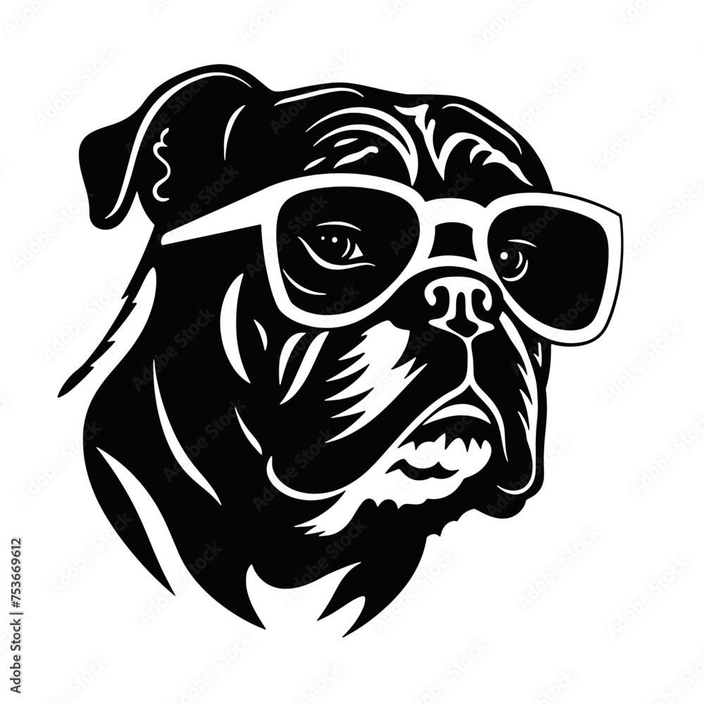 Obraz premium bulldog silhouette