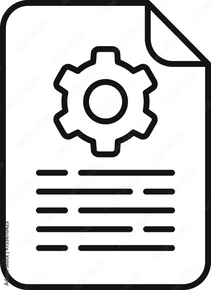 Paper gear cooperation icon outline vector. Machine tech cog. Module power Paper gear cooperation icon outline vector. Machine tech cog. Module power