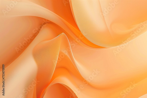 close up horizontal image of orange soft wave abstract background Generative AI